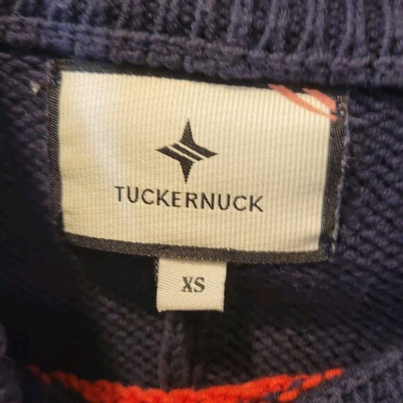 Tuckernuck Womens Blue Red Stripe Crew Neck Long Sleeve Sweater Size XS Preppy - Picture 8 of 10